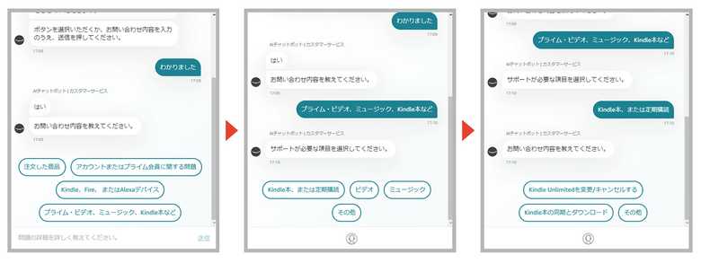 問い合わせの選択肢